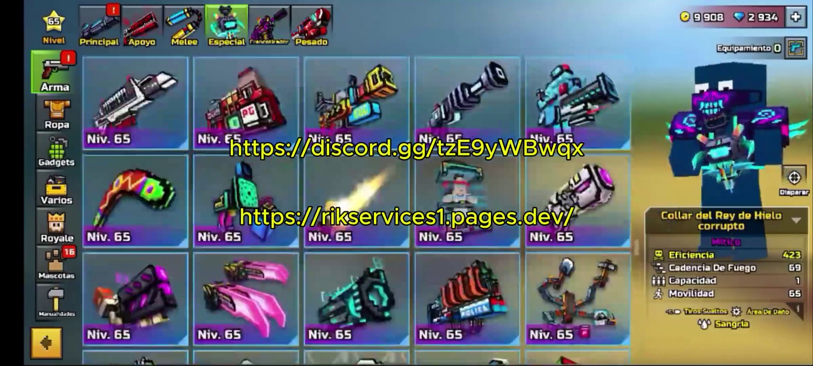 Pixel Gun 3D Mod Menu Vouch - All Gadgets