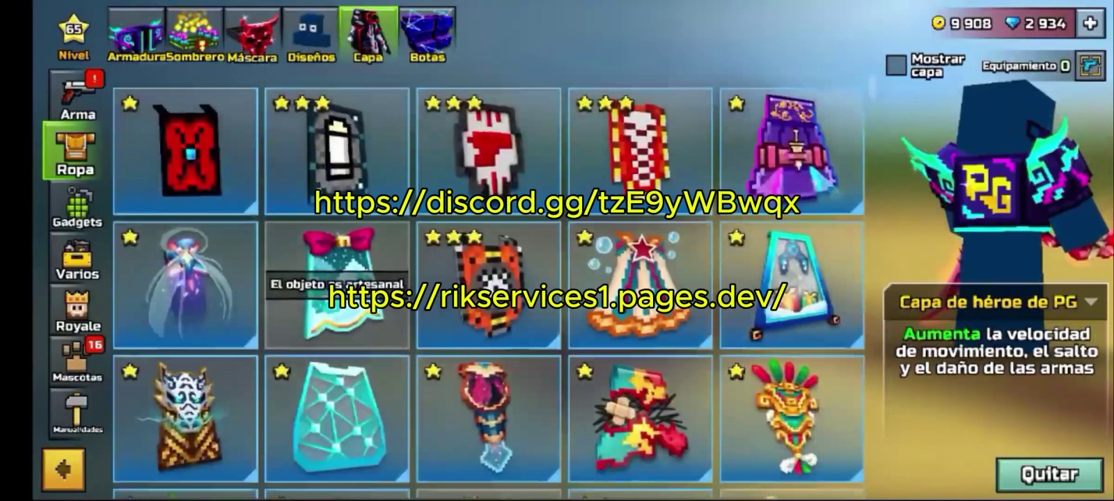 Pixel Gun 3D Mod Menu Interface